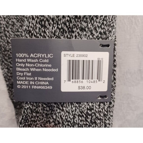 JOHN BARTLETT STATEMENTS MEN'S WINTER FRINGE MARBLED GRAY ACRYLIC SCARF NWT - Picture 5 of 6